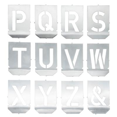 Stencil sæt med bogstaver A-Z+& med 100 mm tegnhøjde (27 dele)